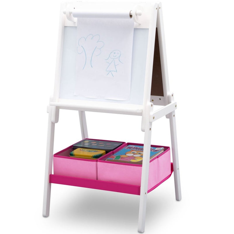 Load image into Gallery viewer, Delta Children Children TE87600GN-130 Houten Dubbelzijdig Krijtbord Whiteboard + Papierrol Wit
