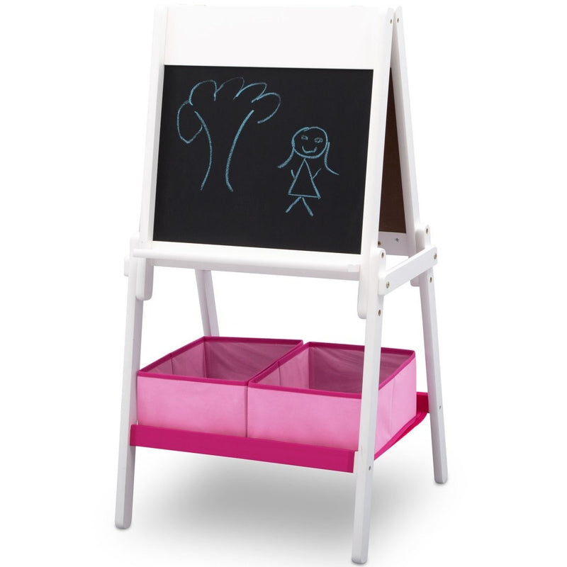 Load image into Gallery viewer, Delta Children Children TE87600GN-130 Houten Dubbelzijdig Krijtbord Whiteboard + Papierrol Wit
