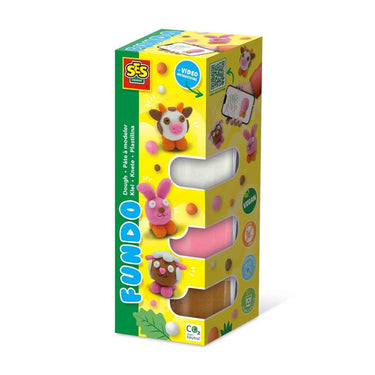Ses fundo klei - boerderij dieren (3x90gr-1x40gr)