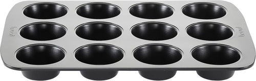 Brund muffinvorm 12 vakjes zwart