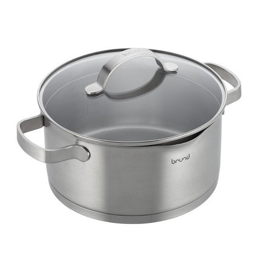 Brund kookpan met glazen deksel 4l rvs