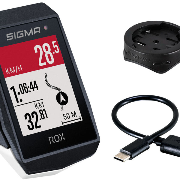 Sigma rox 11.1 evo gps zw wit standaard stuurhouder + usb-c laadkabel