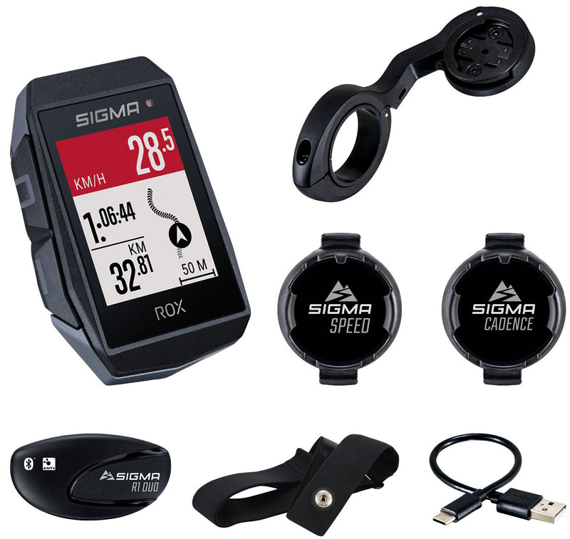 Load image into Gallery viewer, Sigma rox 11.1 evo gps hr + cad snelh set + sb gps+ant+ ble riem+usb-c
