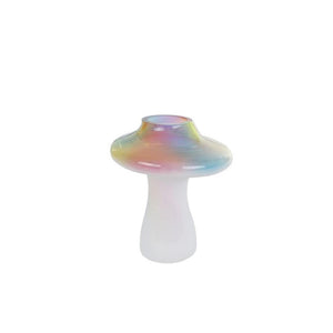 Cosydecor beeld paddenstoel rainbow 10x10x12cm multicolor glas