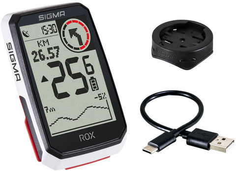 Sigma fietscomputer Rox 4.0 GPS stuurhouder wit