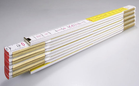 Abi stla duimstok, 617 wit geel hout 2m - 01128