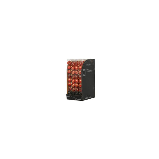 Decoris kerstballen glas kerst rood ã˜3cm mix transparent shiny matt koker a 9 stuks
