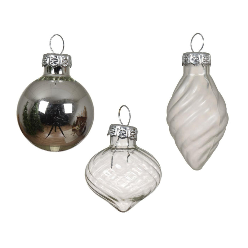 Laden Sie das Bild in Galerie -Viewer, Decoris kerstballlen mix zilverkleurig van glas dia 3cm 9-delig
