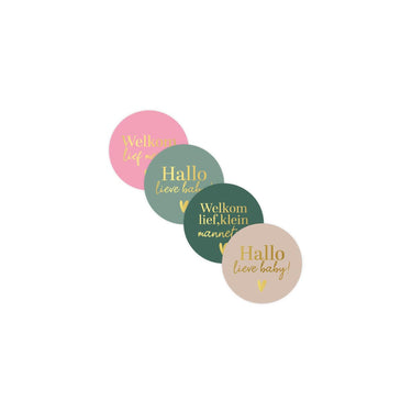Kassaplan stickers hallo lieve baby ã˜40mm rol a 250 stuks