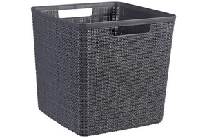 Curver jute mandje cube 17 liter donkergrijs 28x28x27cm