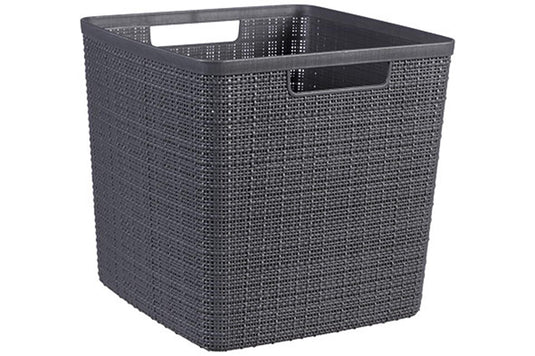 Curver jute mandje cube 17l donkergrijs