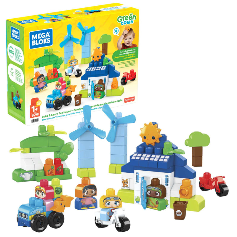 Load image into Gallery viewer, Mega bloks green town build en learn eco house
