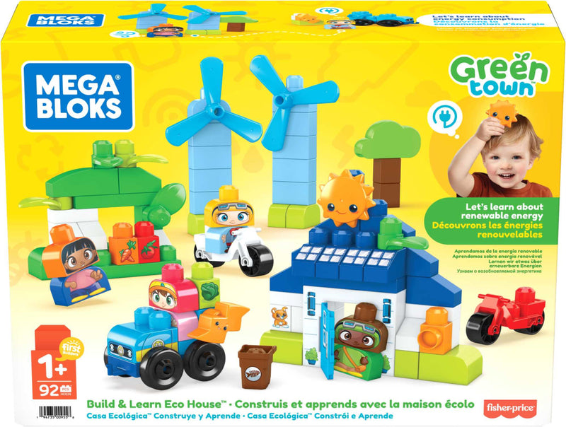 Load image into Gallery viewer, Mega bloks green town build en learn eco house
