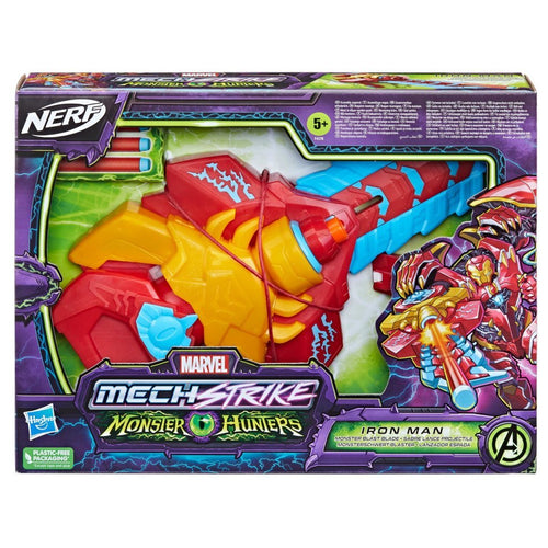 Nerf marvel mech strike monster hunters iron man + 3 darts