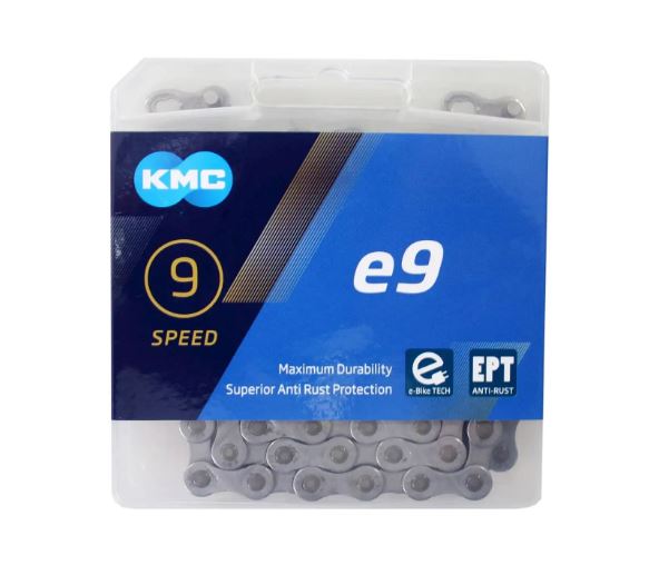 Load image into Gallery viewer, KMC E9 EPT Fietsketting 136 schakels Zilver
