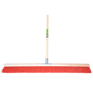 Mm eurotool producten bezem 100cm rood nylon plusstokhouder mm plussteel 150cm