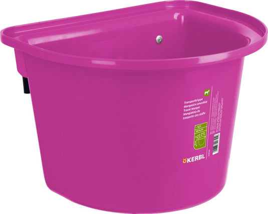 Voerbak met ophanghaken halfrond roze 12l