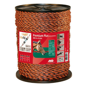 Ako producten premium plus schrikkoord bruin oranje 6 5mm 400m
