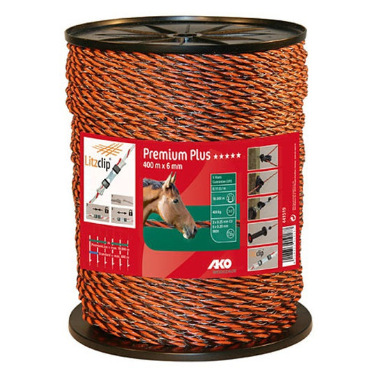Ako producten premium plus schrikkoord bruin oranje 6 5mm 400m
