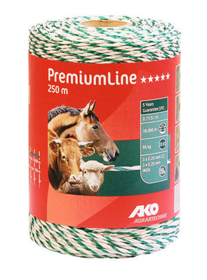 Ako producten premiumline schrikdraad wit groen 3rvs 3koper 250m