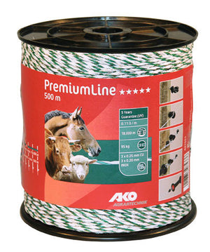 Ako producten premiumline schrikdraad wit groen 3rvs 3koper 500m