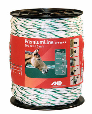 Ako producten premiumline schrikkoord wit groen 6 5mm 200m