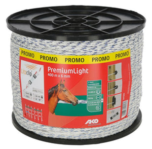 Ako producten premium licht schrikkoord wit blauw 6mm 400m