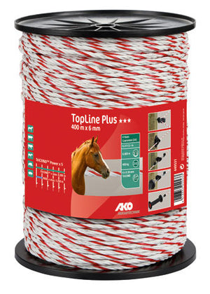 Ako producten topline plus schrikkoord wit rood 6mm 400m tricond
