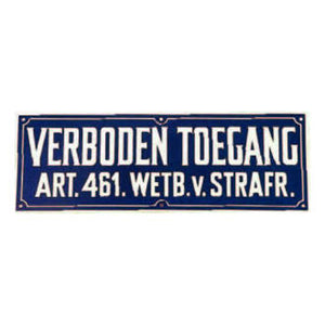 Producten bordje verboden toegang