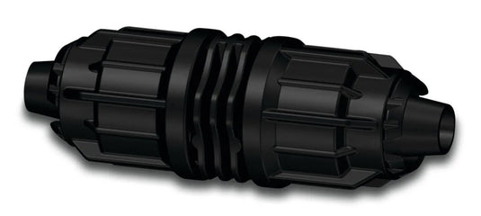 Producten verbindingspijpje pp 16 mm q j 6bar zwart v bevloeiingsslang