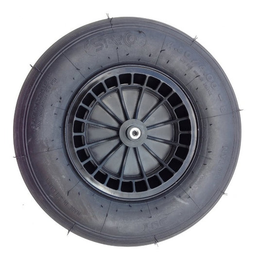 Fort wiel 480400x8 2ply band kunststof velg zwart as 13cm
