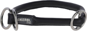 Producten rundlederen halsband roma met stopper 55 cm 8 mm zwart