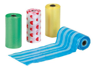 Producten hondenpoepzakjes gekleurd 4x20st plastic