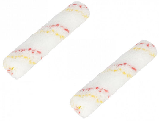 Producten verfroller microfiber rood gele draad 9mm vacht 11cm 2st