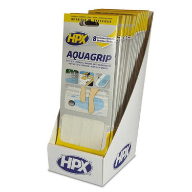Hpx producten anti slip tape aqua grip 8 stuks transparant 20mm x 240mm