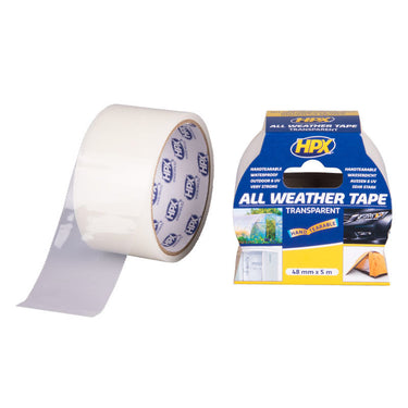 Hpx producten all weather tape transparant 48mm x 5m