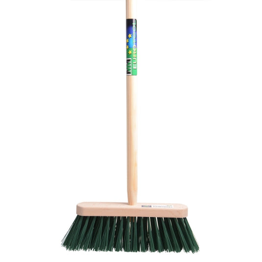 Mm eurotool producten bezem fsc 29cm kunstvezel groen mm met steel 120cm aktie