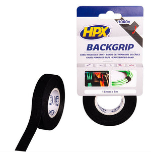 Hpx producten back grip zwart 16mm x 5m