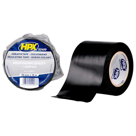 Hpx producten isolatietape 52400 zwart 50mm x 10m