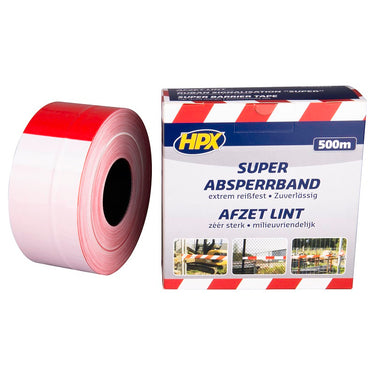 Hpx producten afzetlint rood wit 8cm 500m