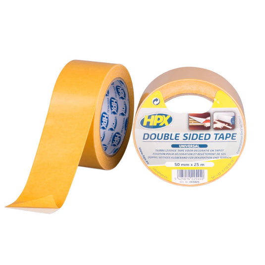Hpx dubbelzijdig universele tape wit 50mm x 25m