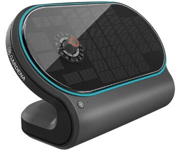 Load image into Gallery viewer, Gardena aquabloom set l voor bewatering op zonne-energie besproeiingscomputer (grijs turquoise, automatisch besproeiingssysteem, accu inbegrepen)
