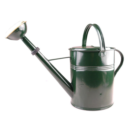 Gieter groen gelakt messing broes 9l