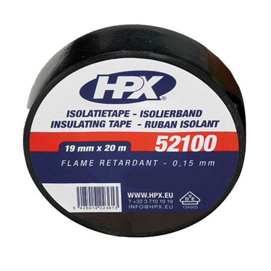 Hpx producten isolatietape 52100 vde 19mm 20mtr zwart
