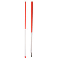 Producten jalonstok hout stalen punt 200cm boven rood