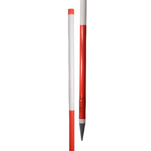 Producten jalonstok hout stalen punt 200cm boven wit