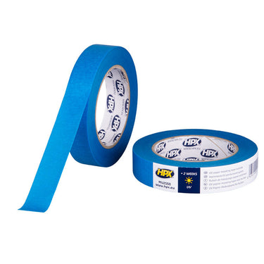 Hpx producten afplakband masking tape uv blauw 25mm x 50m