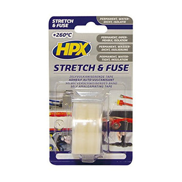 Hpx producten stretch fuse reparatietape silicone transparant 25mm x 3m