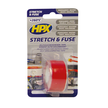 Hpx stretch fuse zelfvulkaniserende tape | rood | 25mm x 3m - so2503 | 6 stuks so2503