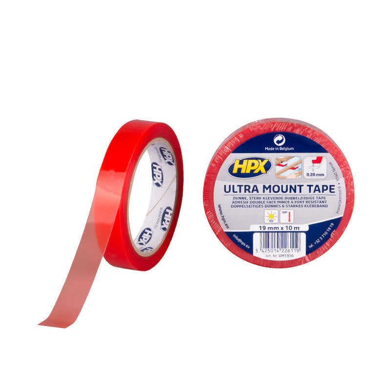 Laden Sie das Bild in Galerie -Viewer, Hpx producten dubbelzijdig tape ultra mount transparant 19mm x 10m
